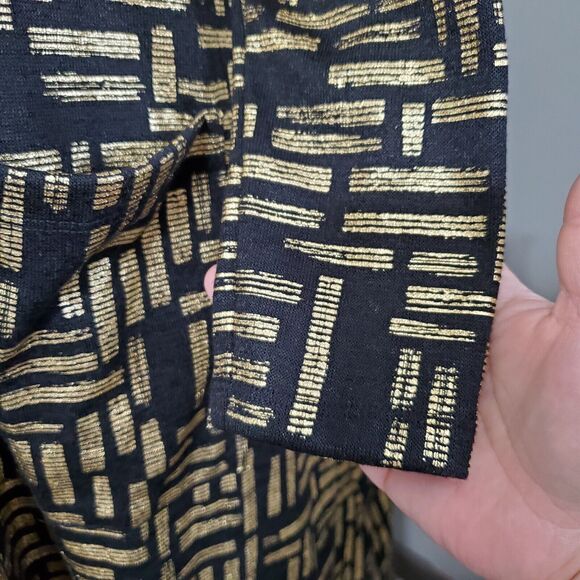 LuLaRoe Elegant Sarah Cardigan Womens Size Medium Duster Black Gold Shimmer - Picture 9 of 13